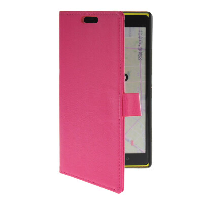 

MOONCASE Slim Leather Flip Wallet Card Pouch with Kickstand Shell Back Case Cover for Nokia Lumia 1520 Hot pink