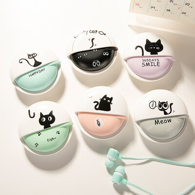 

Shouyou cute creative girl cat in-ear mobile phone line control headset universal with headphone box with wheat JD-SN-61 blue