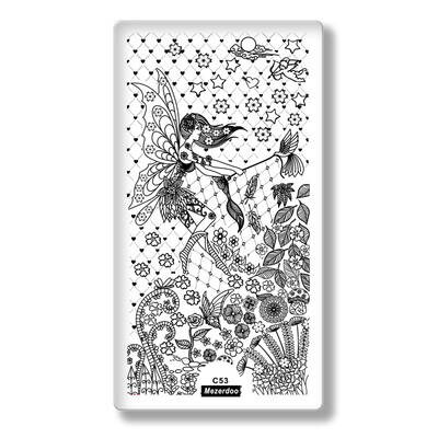 

Mezerdoo Summer Theme Rectangle Nail Stamping Plates Icecream Love Star Flower Pattern Nail Art Stamp Template Image Plate C56