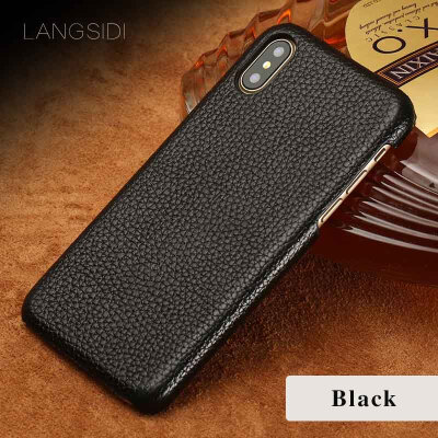 

Genuine Leather Phone Case For iPhone X Case Litchi Texture Back Cover For 6 6S 7 8 Plus Case