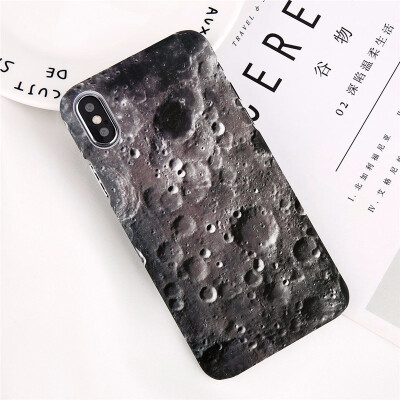 

Phone Case For iPhone 7 8 6 6S Plus X Mount Fuji Cases Moon Stars Pattern Matte Hard PC