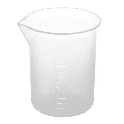

UpperX 50mL clear plastic graduated measuring cup for biochemistry lab scale mug