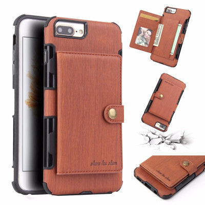 

SHS Phone Case For Iphone 6 Plus6s Plus7 Plus8 Plus Fashion Concise Leather Wire Drawing Multifunction Purse