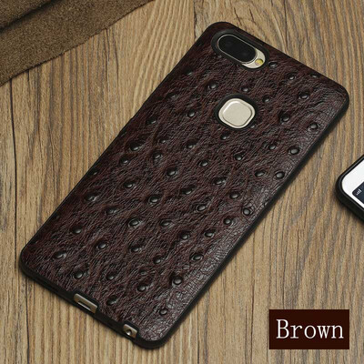

Genuine Leather Phone Case For Vivo X20 Plus Ostrich texture Back Cover For X9 X9s Plus Cases