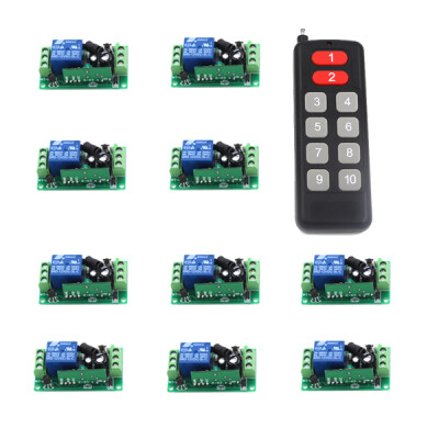 

MITI 10CH Switch 12V 10A RF Wireless Remote Control Switch System transmitter +10 switch Output State is Adjustable