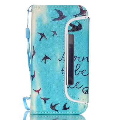 

MITI Leather Split Covers with Lanyard Case For Iphone 6plus Wallet Folded Frame Card Slot Full Phone Phone Cases For Iphone 5C