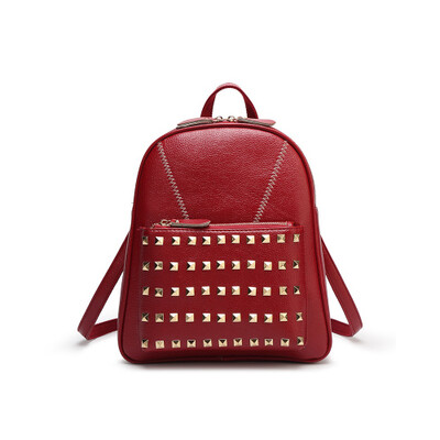 

New women rivet backpack student school bag lady fashion handbags backpack leisure travel bag PU leather backpack for girls