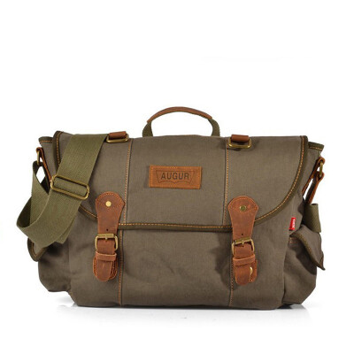 

Wholesale mens canvas bag casual shoulder bag with genuine leather fashion messenger bag male handbag briefcase