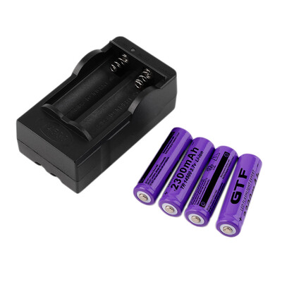 

4pcs 14500 37V 2300mAh Rechargeable Li-ion Battery Charger For Flashlight