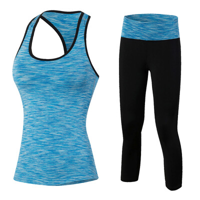 

Hot Logo Custom Running Set Vest Pants Sport Suit For Women