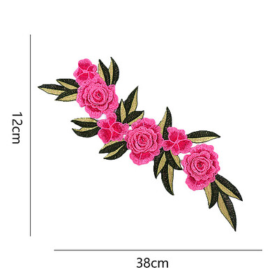 

Sunbling Big Flower Patch Clothing Embroidery Applique For Wedding Dress Lace Multilayer Flower DIY Handmade