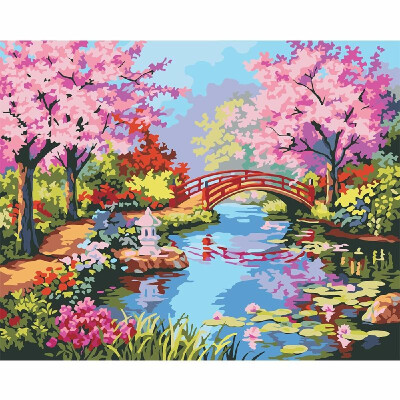 

Frameless DIY Digital Oil Painting 16 20 Spring Scenery Hand Painted Cotton Canvas Paint By Number Kit Home Office Wall Art Pa