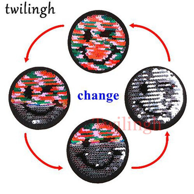 

twilingh 1pc Fruit Pineapple Reversible Change Color Sequins Patches DIY