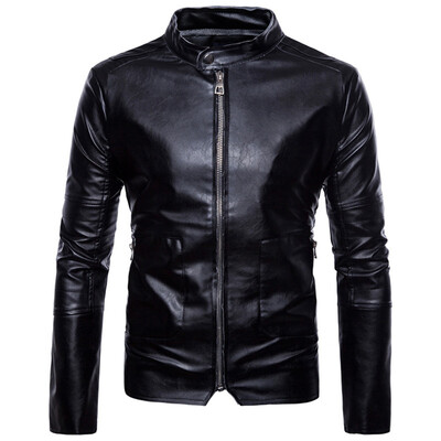 

Mens PU Jacket Jacket Motorcycle Leather Jacket Mens Fall Spring Leather Clothing Mens Casual Clothes Garment