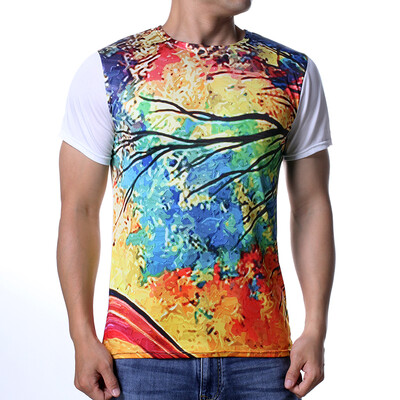 

Men&39s Fashion Casual Colorful Tops 0-Neck Pullover Short Sleeve Soft Slim T-Shirts