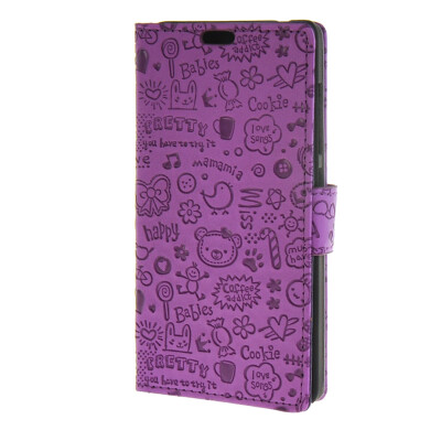 

MOONCASE Lovely pattern Leather Card Wallet Slot Bracket Back чехол для Nokia Lumia 540 N540 Purple