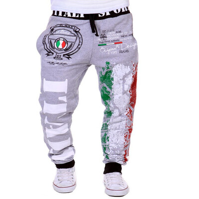 

Zogaa Mens Pant Sports Italy flag Printing Casual