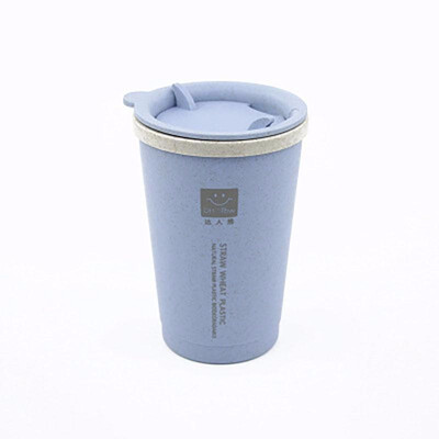 

DIHE Wheat Straw Double Deck Open Cup Convenient Cute Heat Preservation