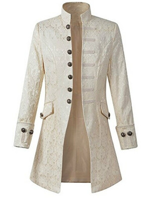 

Mens coat pure color fashion steam punk retro coat
