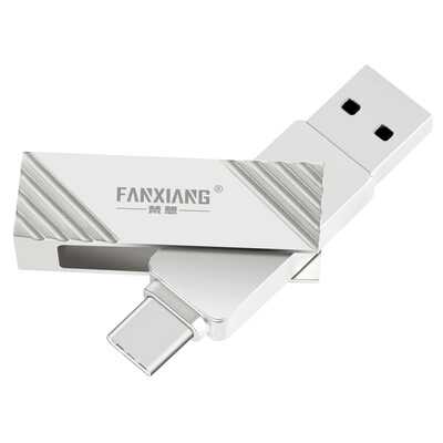 

FANXIANG F381 128G Apple Mobile U disk USB30 Apple Official MFI Certification iPhone&iPad Dual Interface Mobile Computer Dual Silver