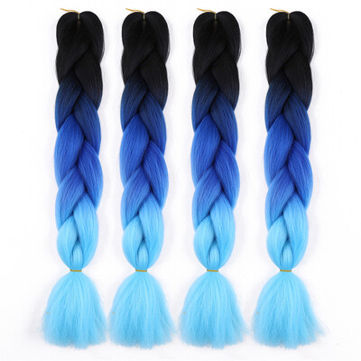 

63 Colors 4 piecelot Synthetic 2T3T4T High Temperature Fiber Ombre Braiding Hair 24 inch Jumbo Braids Hair Extensions