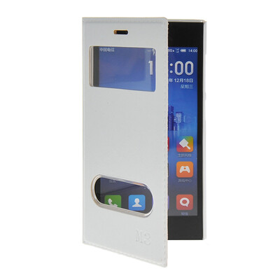 

MOONCASE View Window Leather Side Flip Pouch Stand Shell Back ЧЕХОЛ ДЛЯ XiaoMi Rice MI 3 M3 White