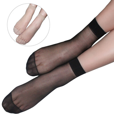 

Jingdong supermarket Hengyuanxiang HSW1601 crystal silk short socks Ms transparent black short stockings summer short tube low to help crystal silk socks 10 black 10 skin all code