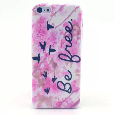 

MITI Colorful Flower Girls Pattern Transparent Cartoon Skin Back Hard Case Cover Protector For Apple iPhone 5C 4.0
