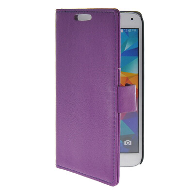 

MOONCASE Slim Leather Flip Wallet Card Pouch with Kickstand Shell Back ЧЕХОЛ ДЛЯ Samsung Galaxy S5 I9600 Purple