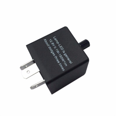 

Flash Relay 12V 3 Pins Electronic LED Flasher Relay with Adjustable Flash Frequency Knob Fix LED Turn Signal Light Bulb Out Hyper