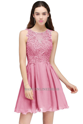 

2018 New A-Line Burgundy Appliques Homecoming Dresses Sexy Sleeveless Chiffon Cocktail Women Special Occasion Dresses