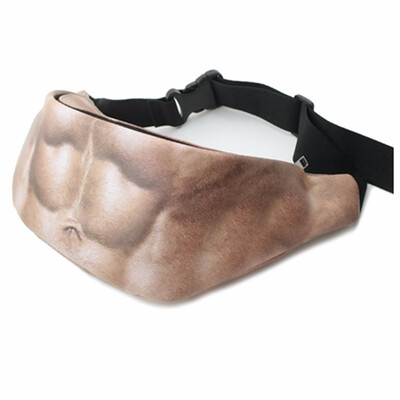 

Fashion Novelty Fun Men Women Dad Bag Universal Flesh Colored Beer Waist Bags Zip Up design with zipper pocketadjustable strap