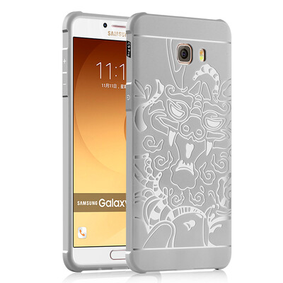 

Goowiiz Phone Case For Samsung Galaxy A8C7 ProC9 Pro Carved Dragon Thin Matte soft Silicone Prevent falling