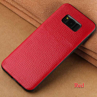 

Genuine Leather Phone Case For Samsung S8 Case Litchi Texture Back Cover For Note 8 S7 edge Case