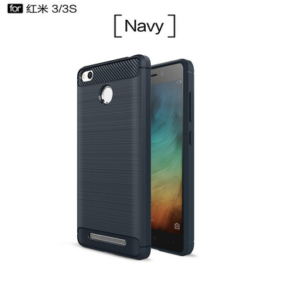 

For Xiaomi Redmi 3S Carbon Fiber Phone Cases Soft TPU Anti-Knock Cover For Xiaomi Redmi 3 case