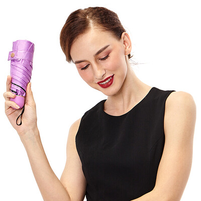 

Hong Kong BANANA capsule series five fold umbrella ultra light mini folding umbrella anti-UV sunscreen umbrella female rain dual-use umbrella sun umbrella charm purple