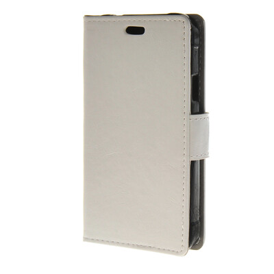 

MOONCASE Synthetic Leather Flip Wallet Card Slot Bracket Back Case Cover for Samsung Galaxy Xcover 3 SM-G388F White