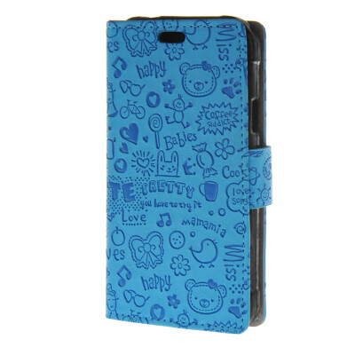 

MOONCASE Little Witch Leather Flip Wallet Card Slot Stand Back чехол для Samsung Galaxy Xcover 3 SM-G388F Blue