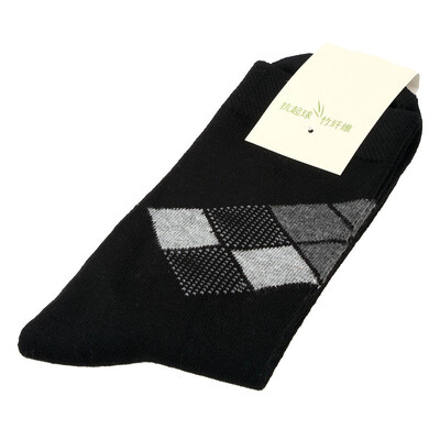 

Hot Mens Bamboo Fiber Rhombus Check Gym Sports Ankle Socks One Size