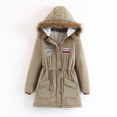 

Winter new hooded long-sleeved parkas womens cotton-padded coat