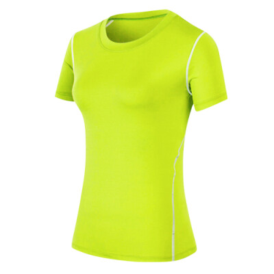 

Quick Dry Compression T-Shirt Women Training Sports Running Clothing Yoga Short