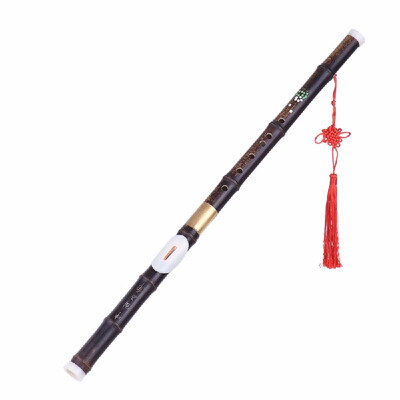 

Detchable Natural Black Bamboo Bawu Ba Wu Transverse Flute Pipe Musical Instrument in G Key for Beginner Music Lovers as Gift