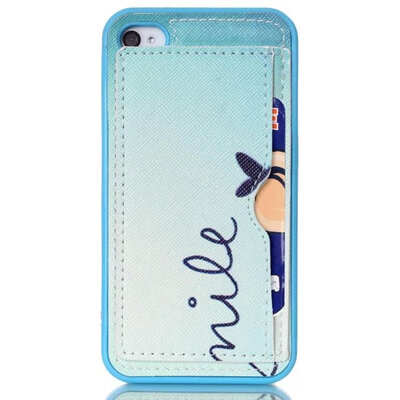 

мити живописи мультфильм мягкой кожаный чехол для iPhone 4s Apple iPhone 4, в случае phone4s телефон Shell пробку в карты