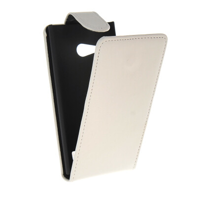 

MOONCASE Smooth skin Leather Bottom Flip Pouch Case Cover for Nokia Lumia 730 White