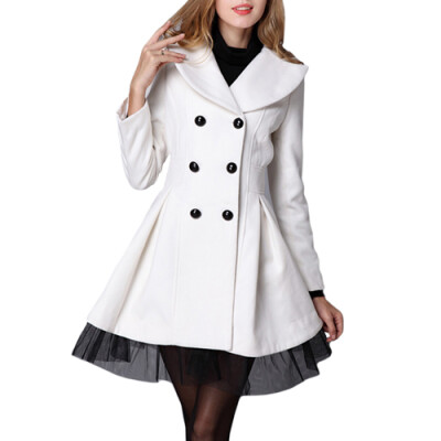 

CT&HF Women Leisure Fashion Coat Hot Selling Long Sleeve Woollen Coat Silm Temperament Elegant Simplicity Long Sleeve Lapels Top