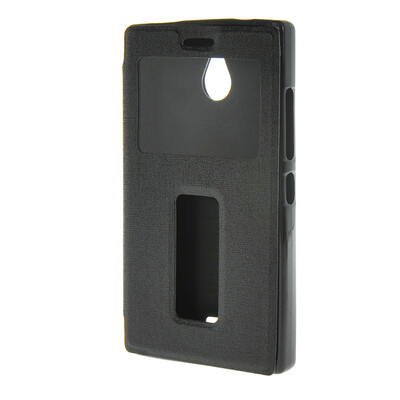 

MOONCASE Side Flip Hard board Slim Leather Bracket Window Case Cover for Nokia Lumia X2 X+ X2DS Black