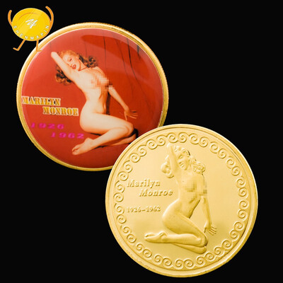

Sexy Marilyn Monroe smile commemorative coin gold-plated love coin collection