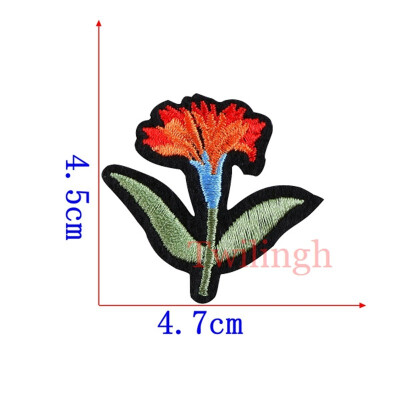 

1 Pcs Flowers Patches Embroidered Sticker Sew Iron On Patch Blue Pink Applique Garment DIY Clothes Repair Badges For Wedding