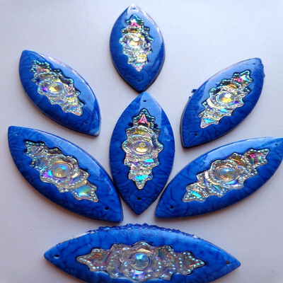 

Big gem stone 5020mm Navette horse eye shape Sew on rhinestones blue clear AB colour resin crystals flatback 2 holes 20pcs