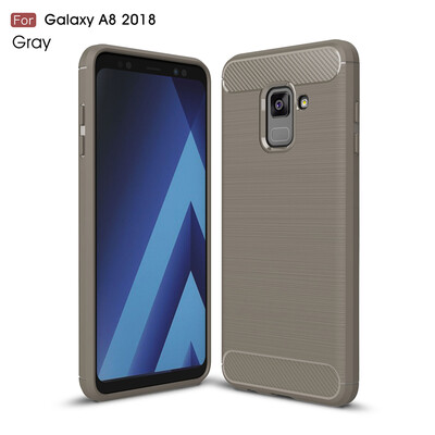

Goowiiz Phone Case For Samsung Galaxy A8 2018A5 2018A530F Fashion Slim Carbon Fiber TPU Soft Silicone